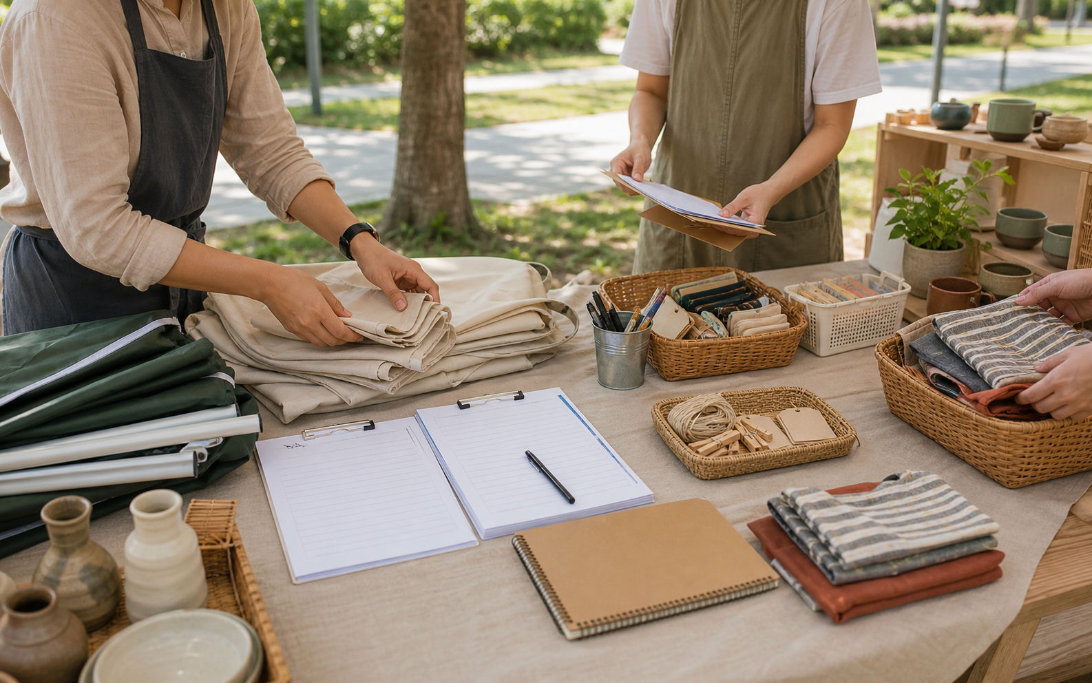 戶外市集報到桌與攤位準備用品